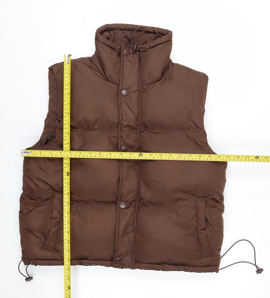 PrettyLittleThing Women Brown Size 6 Puffer Waistcoat Polyester