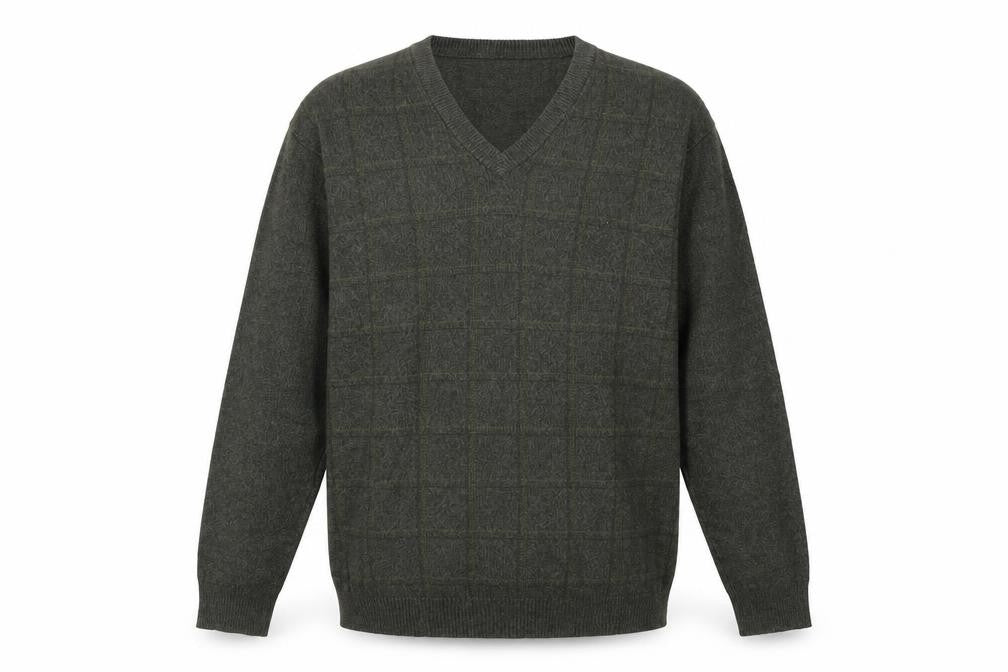 Marks & Spencer Men’s Green Lambswool V-Neck Jumper Medium