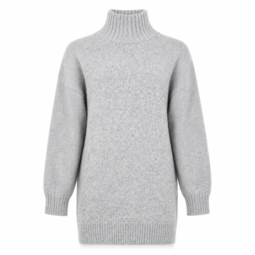 ASOS DESIGN Women's Grey Roll Neck Long Sleeve Knit Jumper Size 8