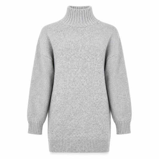 ASOS DESIGN Women's Grey Roll Neck Long Sleeve Knit Jumper Size 8