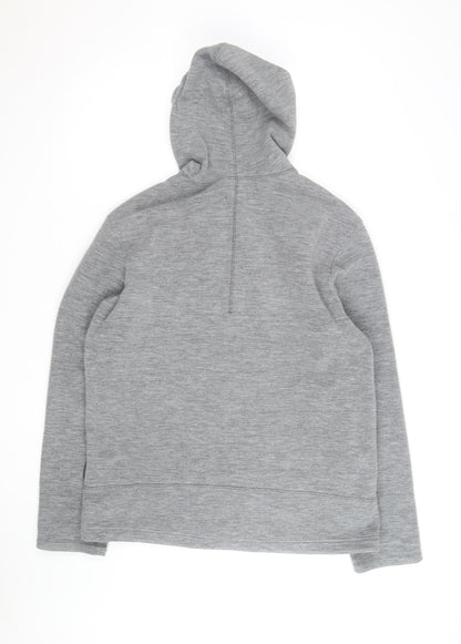 Jack Wolfskin Men Grey Full Zip Hooded Fleece Jacket Size L