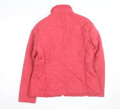 Marks and Spencer Women's Pink Quilted Mid-Length Jacket Size 14