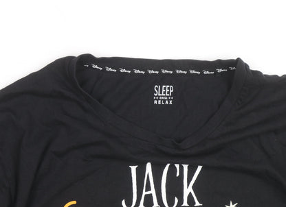 Disney Men's Black Jack Skellington Long Sleeve Halloween Top Size L
