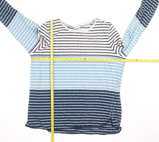 White Stuff Womens Multicoloured Striped Long Sleeve Cotton T-Shirt UK 14
