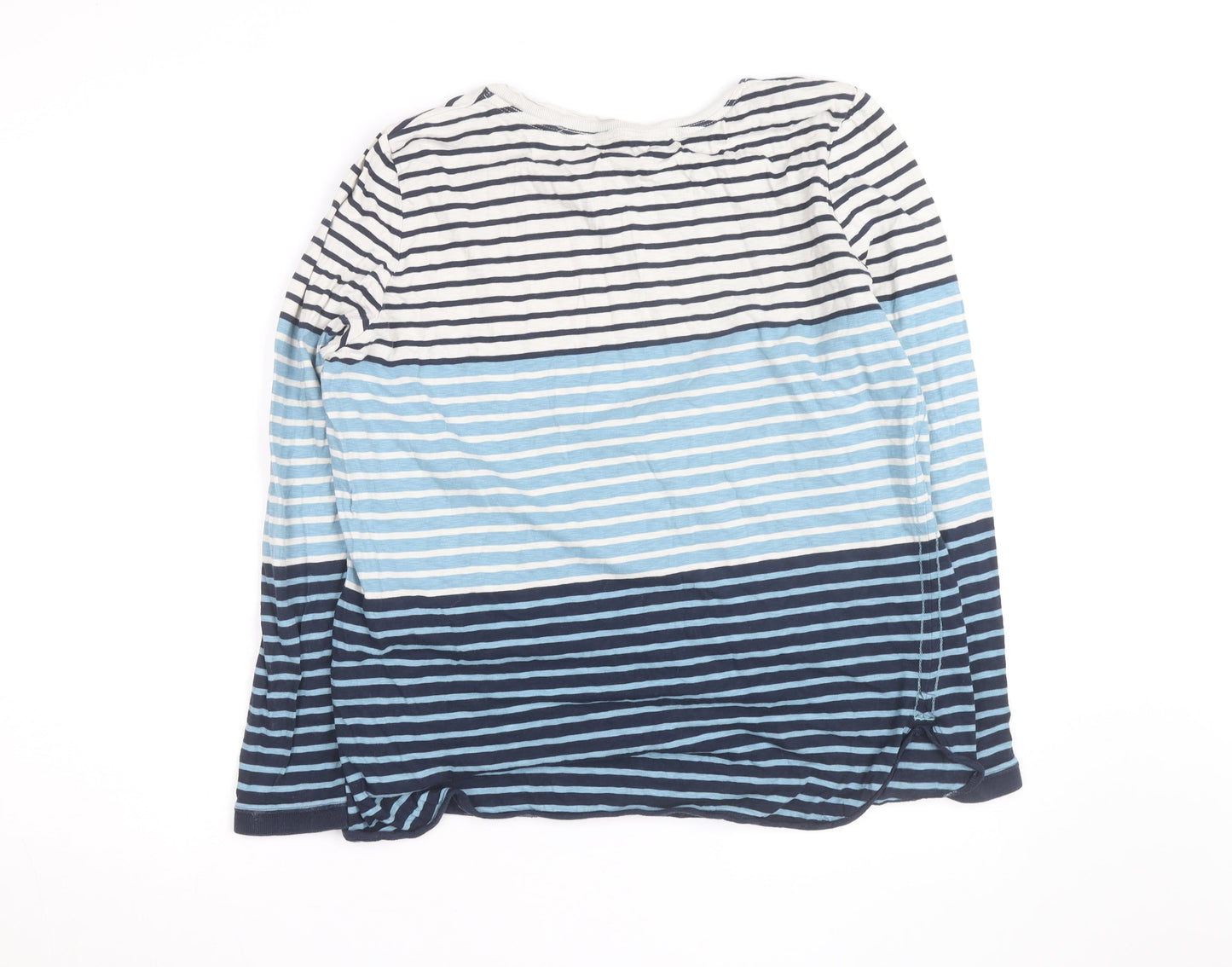 White Stuff Womens Multicoloured Striped Long Sleeve Cotton T-Shirt UK 14