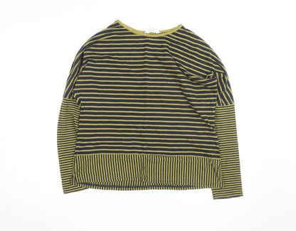 Braintree Womens Green Striped Long Sleeve Cotton T-Shirt Size S