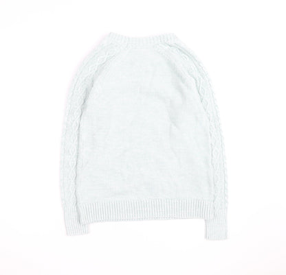 GAP Men’s Blue Cable-Knit Crew Neck Cotton Pullover Jumper M
