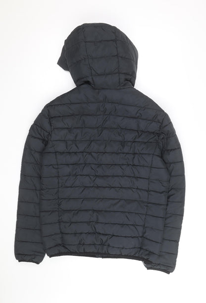 Jack & Jones Men's Black Puffer Jacket Hooded Size S