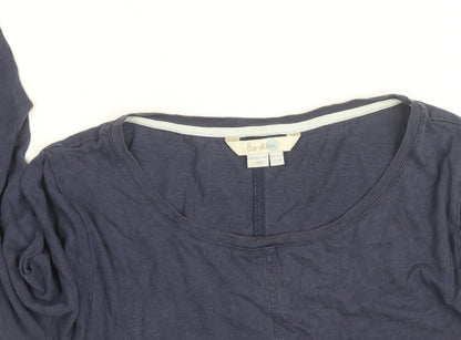 Boden Women Blue Cotton Jersey Shift Dress Size 12 Long Sleeve