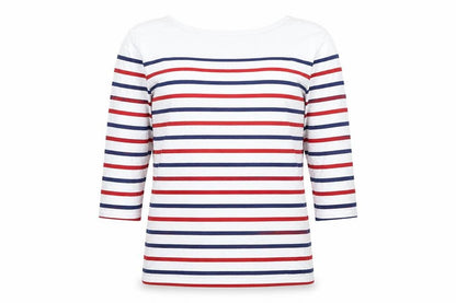Seasalt Women’s Multicoloured Stripe Sailor Top Size 8 3/4 Sleeve Cotton