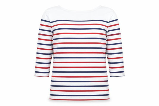 Seasalt Women’s Multicoloured Stripe Sailor Top Size 8 3/4 Sleeve Cotton