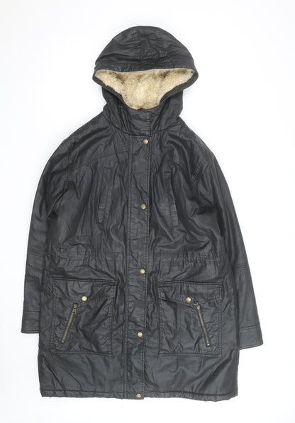 Marks and Spencer Women’s Black Hooded Parka Coat Size 14