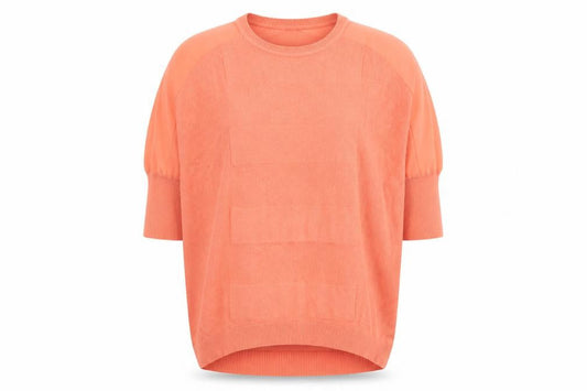 Karen Millen Womens Orange Relaxed Fit Cotton Silk Jumper Size 10