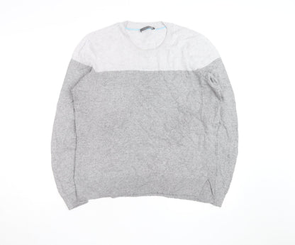 Mint Velvet Women Grey Wool Blend Crew Neck Pullover Jumper Size 12