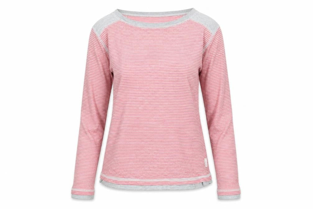 Trespass Womens Pink Striped Cotton Crew Neck Jumper Size S