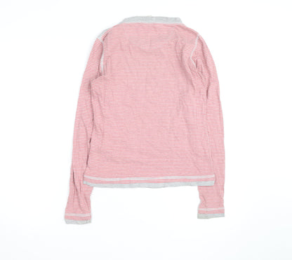 Trespass Womens Pink Striped Cotton Crew Neck Jumper Size S