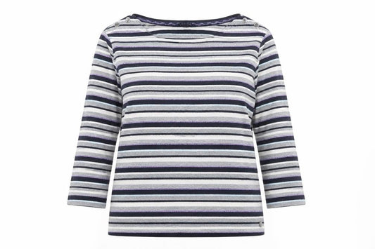 Maine New England Womens Multicoloured Stripe Cotton Long Sleeve Top Size 16