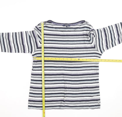 Maine New England Womens Multicoloured Stripe Cotton Long Sleeve Top Size 16