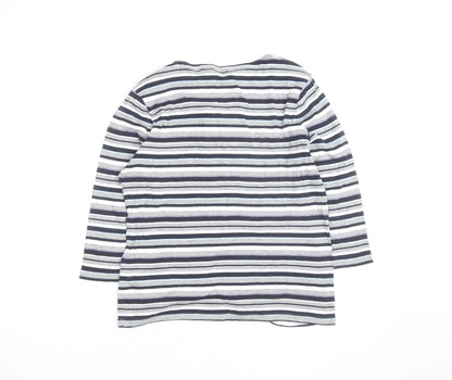 Maine New England Womens Multicoloured Stripe Cotton Long Sleeve Top Size 16