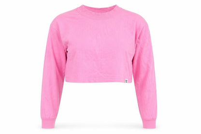 WXYK Women's Pink Cropped Long Sleeve T-Shirt Size S
