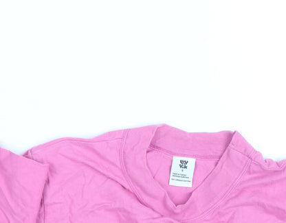 WXYK Women's Pink Cropped Long Sleeve T-Shirt Size S