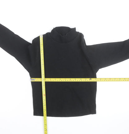 Jack Wills Womens Black Size 10 Roll Neck Long Sleeve Jumper