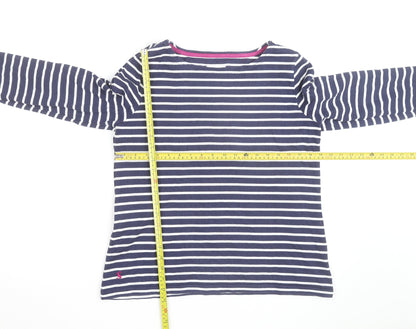 Joules Women’s Blue Striped Long Sleeve Cotton Nautical T-Shirt UK 14