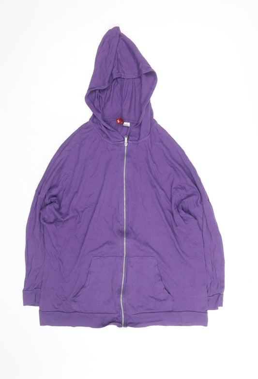 H&M Divided Women's Purple Cotton Full Zip Hoodie Size 16