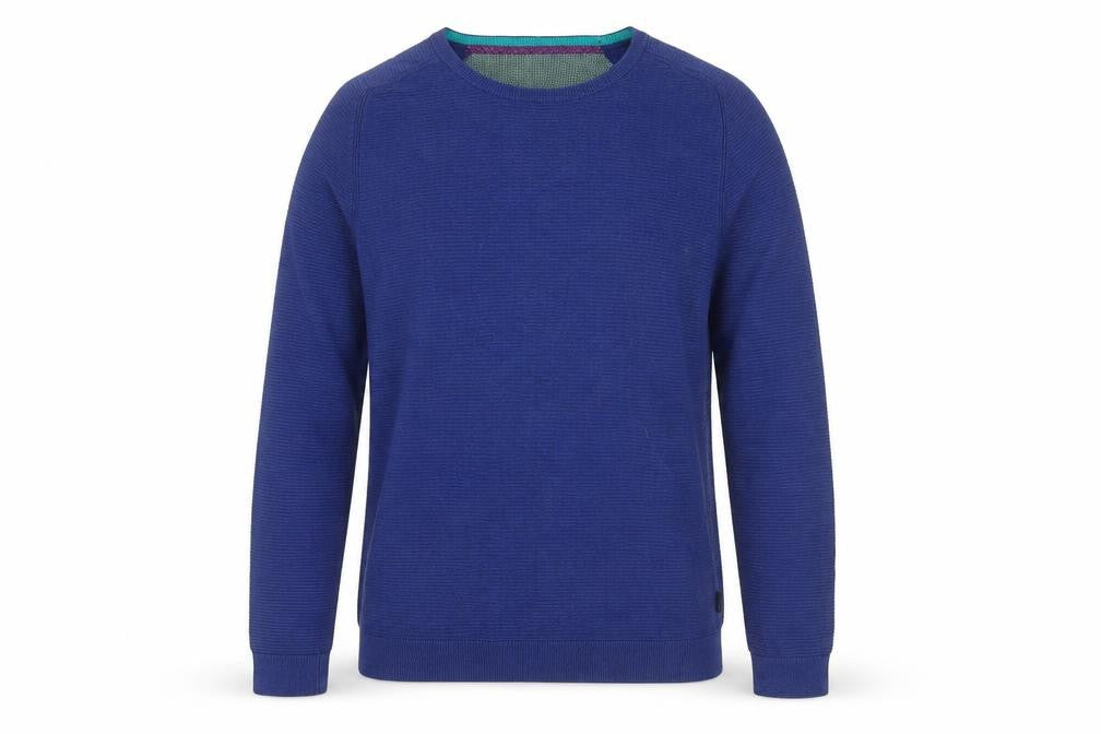 Ted Baker Men's Blue Cotton Wool Crew Neck Pullover Jumper XL