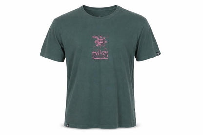 VERTIGEM Men's Green Graphic Print Cotton T-Shirt Size M