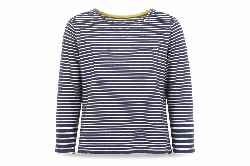 Warehouse Women’s Blue Striped Cotton Long Sleeve Pullover Jumper Size 8