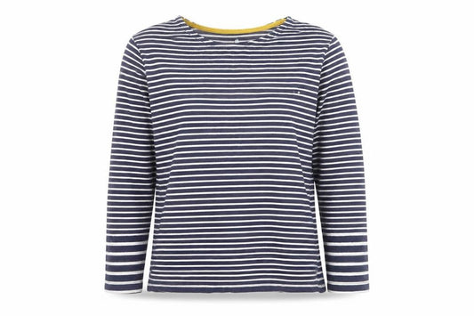 Warehouse Women’s Blue Striped Cotton Long Sleeve Pullover Jumper Size 8