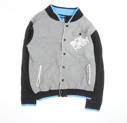 Beck & Hersey Men's Grey Varsity Jacket XL Cotton Blend