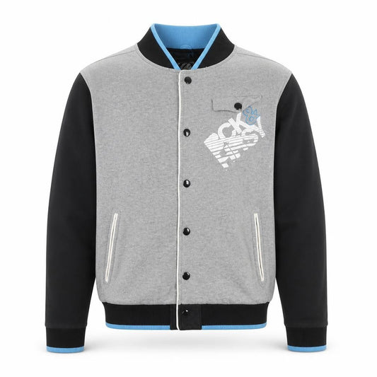 Beck & Hersey Men's Grey Varsity Jacket XL Cotton Blend