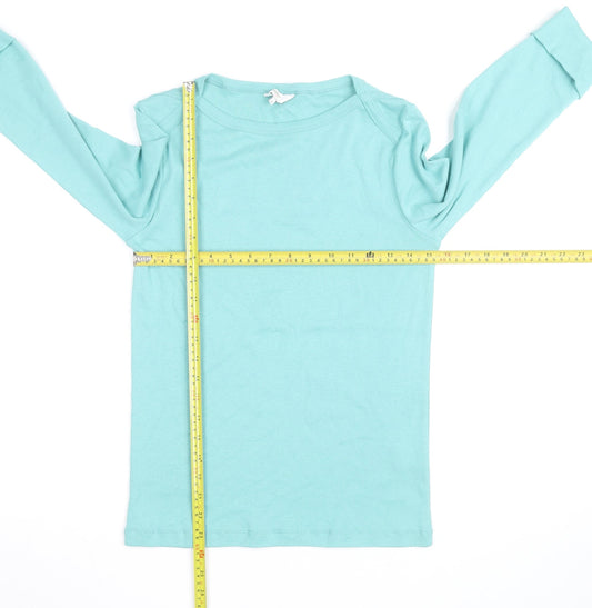 Cotton Traders Women's Blue Long Sleeve Cotton T-Shirt Size 10
