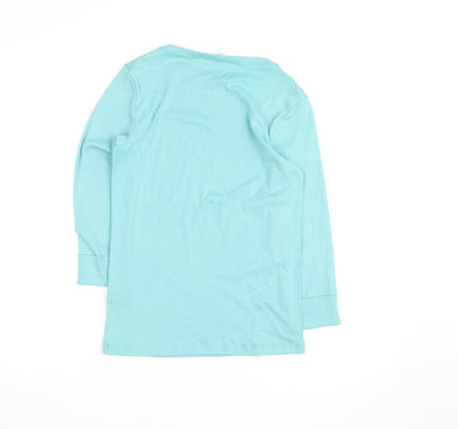 Cotton Traders Women's Blue Long Sleeve Cotton T-Shirt Size 10