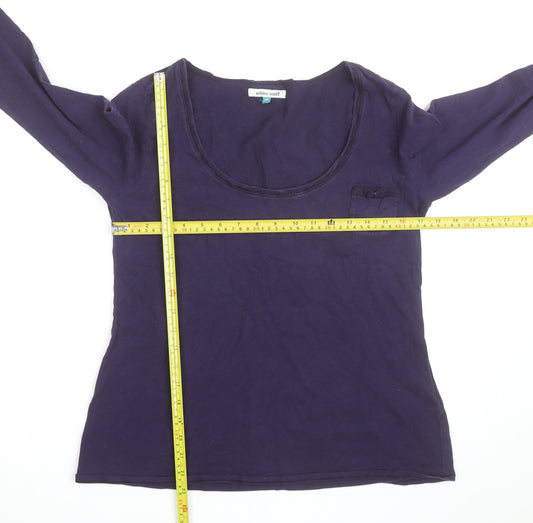 White Stuff Women’s Purple Cotton Long Sleeve Jersey T-Shirt Size 18