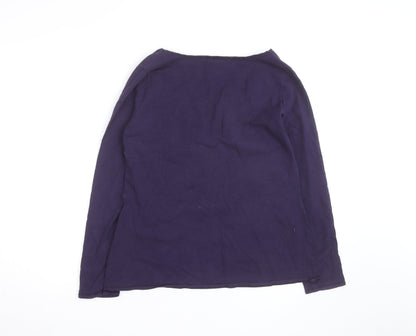 White Stuff Women’s Purple Cotton Long Sleeve Jersey T-Shirt Size 18
