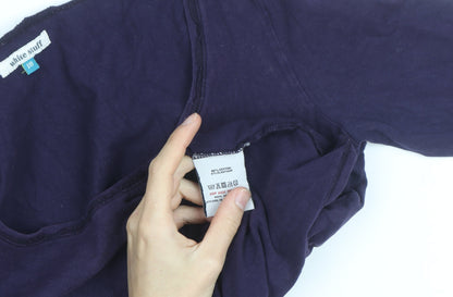 White Stuff Women’s Purple Cotton Long Sleeve Jersey T-Shirt Size 18