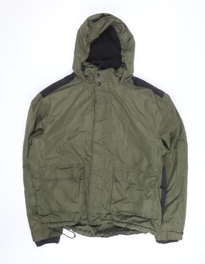 Crivit Men's Green Hooded Winter Parka Jacket Size L Outdoor Coat