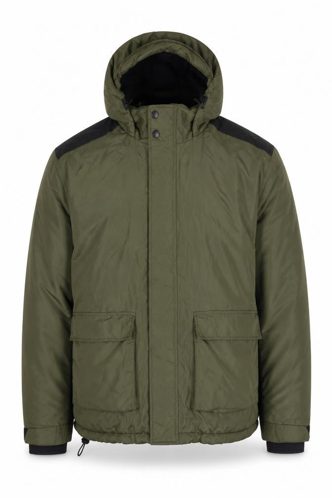 Crivit Men's Green Hooded Winter Parka Jacket Size L Outdoor Coat