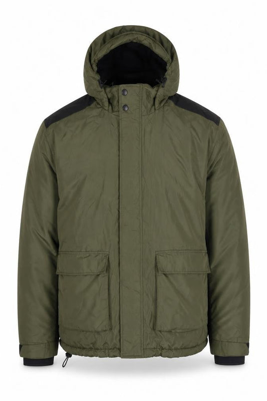 Crivit Men's Green Hooded Winter Parka Jacket Size L Outdoor Coat