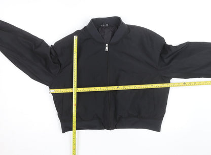 ONLY Black L Bomber Jacket Unisex Adults Lined Zip Casual