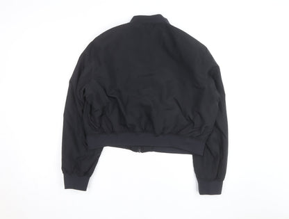 ONLY Black L Bomber Jacket Unisex Adults Lined Zip Casual