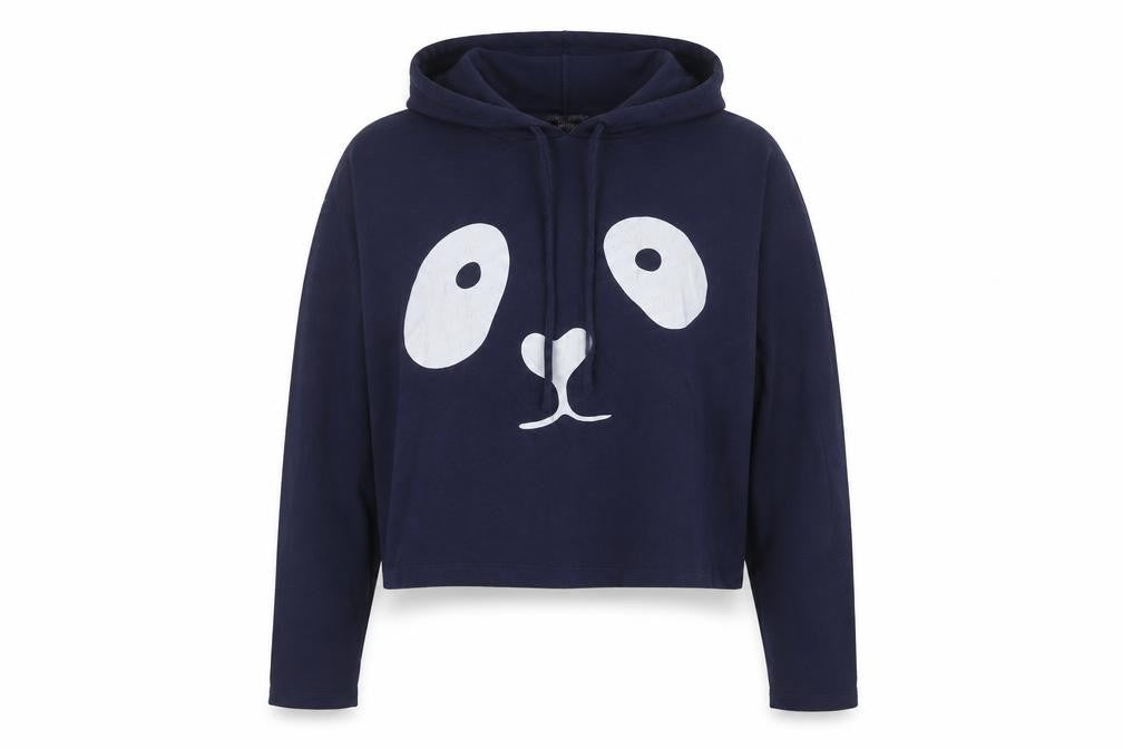 Zigzag Womens Navy Blue Hoodie UK 12 Pullover Long Sleeve Cotton