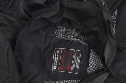 Mountain Warehouse Men's Black L Waterproof Parka Jacket Lined Hooded