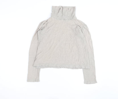 Uniqlo Women Beige Roll Neck Long Sleeve Jumper Size XS