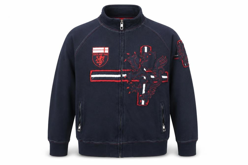 Daniel Fretwell Mens Blue England Track Jacket Size L Full Zip