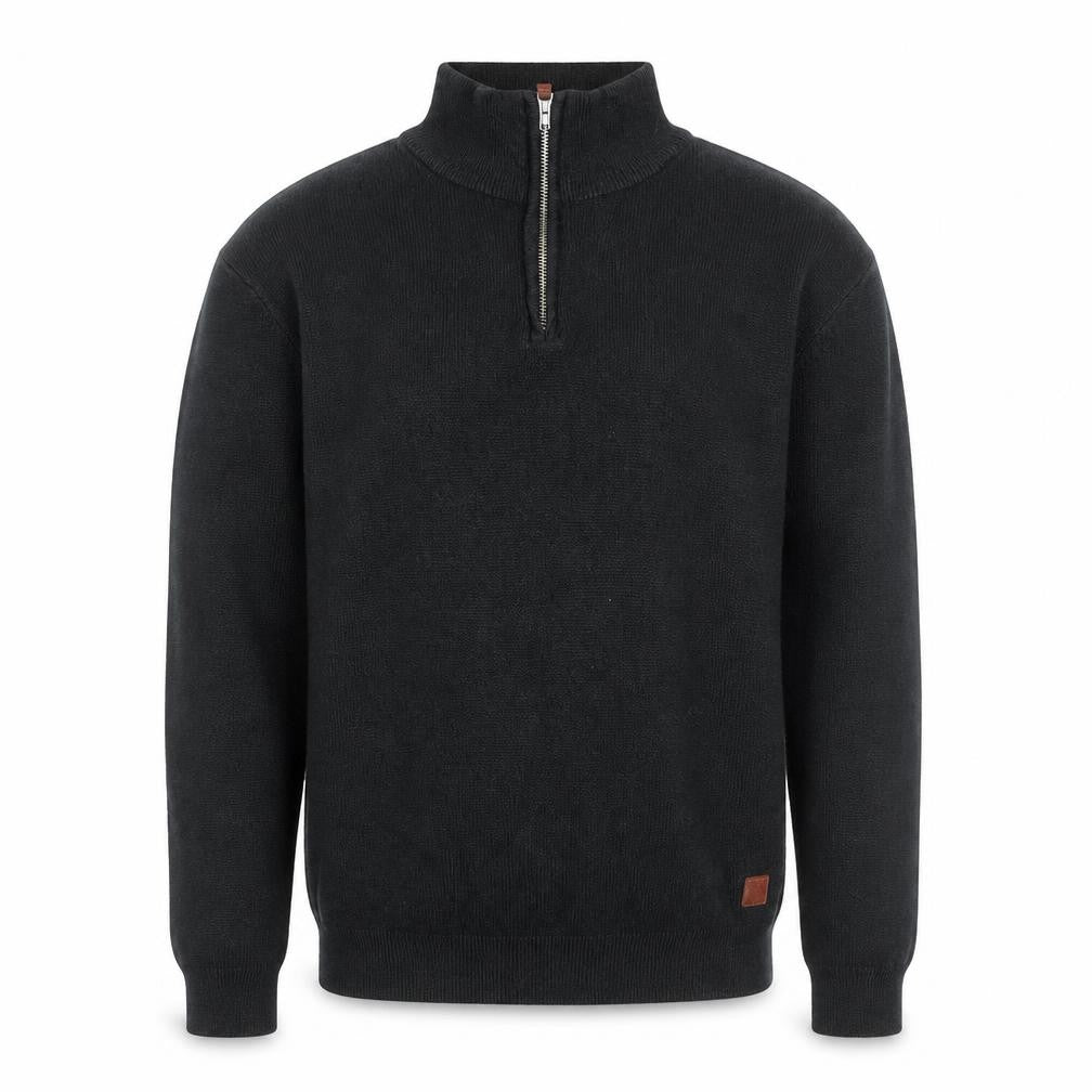 NEXT Men's Black M 1/2 Zip High Neck Cotton Blend Jumper