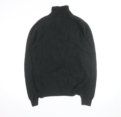 NEXT Men's Black M 1/2 Zip High Neck Cotton Blend Jumper